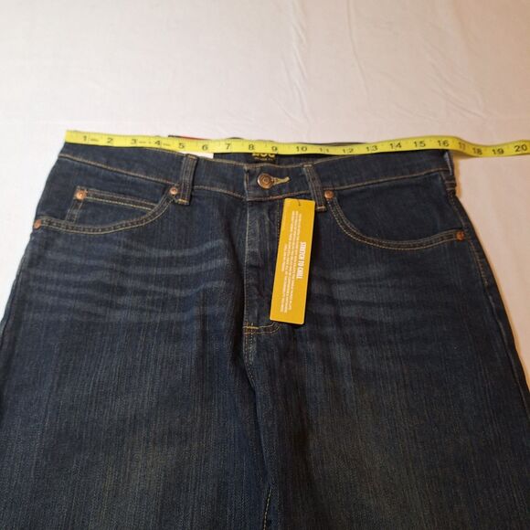 Lee Dark Acid Wash Inferno Relaxed Straight Leg Jeans Comfort Stretch Size 30x32 - Picture 6 of 13